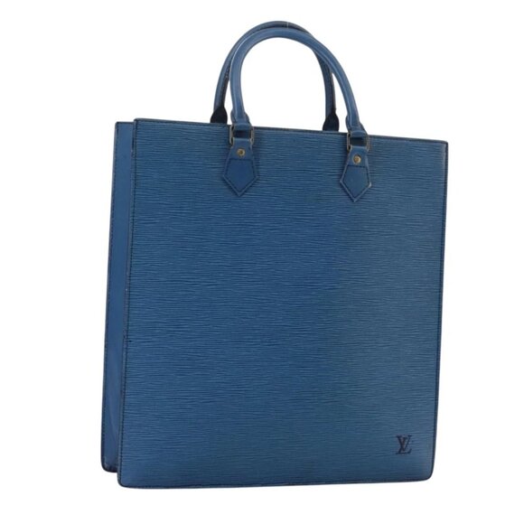 LOUIS VUITTON Epi Sac Plat Hand Bag Blue LV - Picture 1 of 14